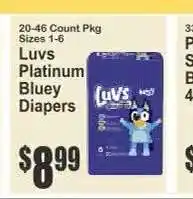 Key Food Luvs Platinum Bluey Diapers offer