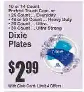 Key Food Dixie Plates offer