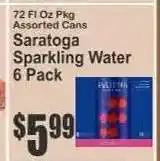 Key Food Saratoga Sparkling Water 6-Pack offer