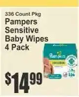 Key Food Pampers Sensitive Baby Wipes 4 Pack offer