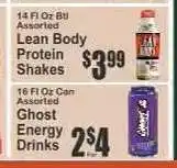 Key Food Lean Body Protein Shakes offer