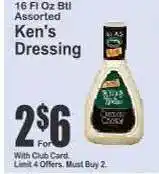 Key Food Ken's Dressing offer