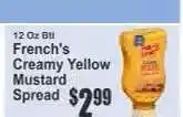 Key Food French's Creamy Yellow Mustard Spread offer