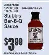 Key Food Stubb's Bar-B-Q Sauce offer