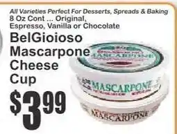 Key Food BelGioioso Mascarpone Cheese Cup offer