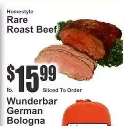 Key Food Homestyle Rare Roast Beef offer