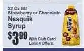 Key Food Nesquik Syrup offer