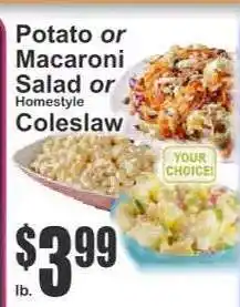 Key Food Potato or Macaroni Salad or Homestyle Coleslaw offer
