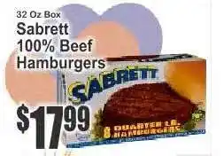 Key Food Sabrett 100% Beef Hamburgers offer