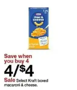 Target Select Kraft boxed macaroni & cheese offer