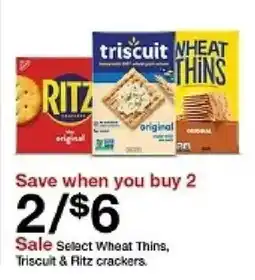 Target Select Wheat Thins, Triscuit & Ritz crackers offer