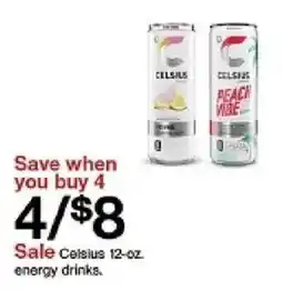 Target Celsius energy drinks offer