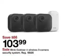 Target Blink Outdoor 4 wireless 3-camera security system offer