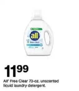 Target All free clear liquid laundry detergent offer