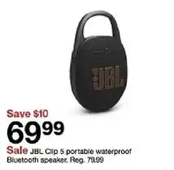 Target Jbl clip 5 portable waterproof bluetooth speaker offer
