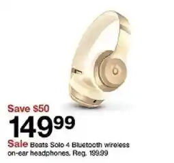 Target Beats Solo 4 Bluetooth wireless on-ear headphones offer