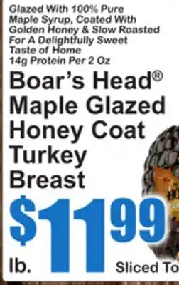 SuperFresh Boar's Head Maple Glazed Honey Coat Turkey Breast offer