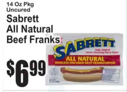 SuperFresh Sabrett All Natural Beef Franks offer