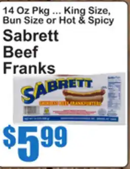 SuperFresh Sabrett Beef Franks offer
