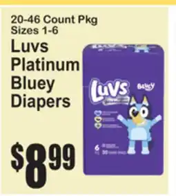 SuperFresh Luvs Platinum Bluey Diapers offer