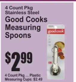 SuperFresh 4 Count Pkg Stainless Steel Good Cooks Measuring Spoons offer