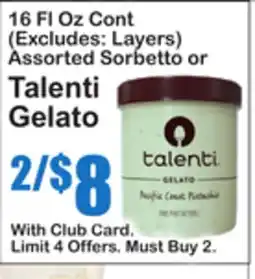 SuperFresh Talenti Gelato offer