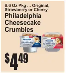 SuperFresh Original, Strawberry or Cherry Philadelphia Cheesecake Crumbles offer