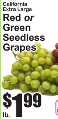 SuperFresh California Extra Large Red or Green Seedless Grapes offer