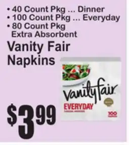 SuperFresh Vanity Fair Napkins offer
