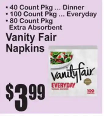 SuperFresh Vanity Fair Napkins offer