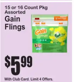 SuperFresh 15 or 16 Count Pkg Assorted Gain Flings offer
