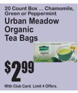 SuperFresh Urban Meadow Organic Tea Bags offer