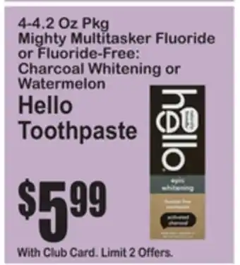 SuperFresh Hello Toothpaste offer