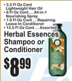 SuperFresh Herbal Essences Shampoo or Conditioner offer