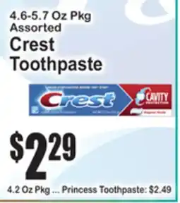 SuperFresh Assorted Crest Toothpaste offer