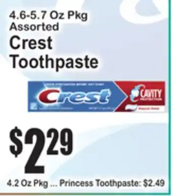 SuperFresh Assorted Crest Toothpaste offer