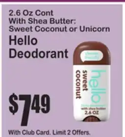SuperFresh Hello Deodorant offer
