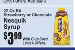 SuperFresh 22 Oz Btl Strawberry or Chocolate Nesquik Syrup offer