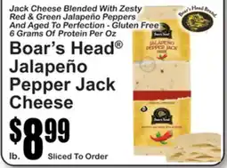 SuperFresh Boar's Head Jalapeño Pepper Jack Cheese offer