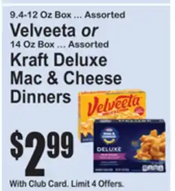 SuperFresh Velveeta or Kraft Deluxe Mac & Cheese Dinners offer