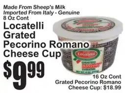 SuperFresh Locatelli Grated Pecorino Romano Cheese Cup offer