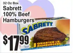 SuperFresh Sabrett 100% Beef Hamburgers offer