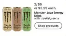 Walgreens Monster Java Energy Drink offer