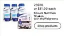 Walgreens Ensure Nutrition Shakes offer