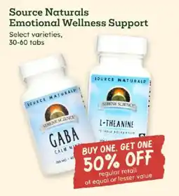 Sprouts Farmers Market Source Naturals Emotional Wellness Support offer
