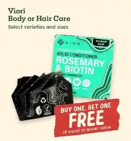 Sprouts Farmers Market Viori solid conditioner rosemary & biotin offer