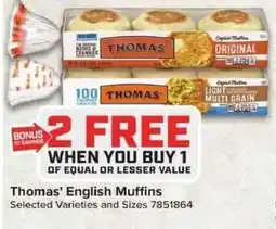 Giant Food Thomas' English Muffins offer