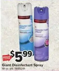 Giant Food Giant Disinfectant Spray offer