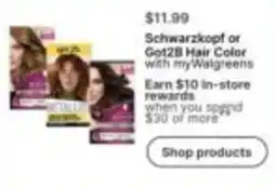 Walgreens Schwarzkopf or Got2B Hair Color offer