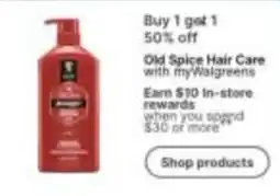 Walgreens Old Spice Hair Care offer